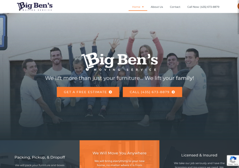 Mythicode Web Design - Big Ben's Moving Service